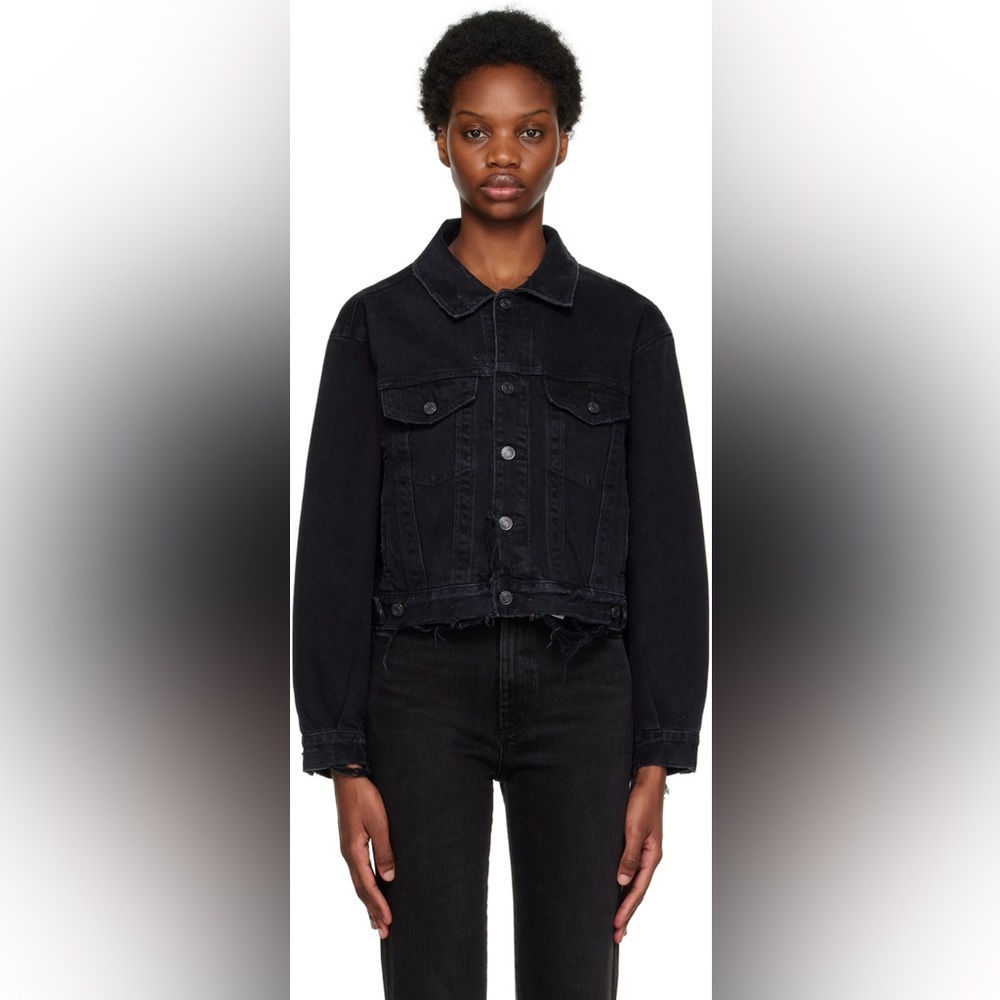 Agolde Black Shrunken Charli Jacket S